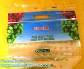 Bolso que embala de la uva de la alimentación con el resbalador/las uvas rojas que embalan el bolso/el bolso plástico de la fruta, bolso para el paquete de la fruta y verdura