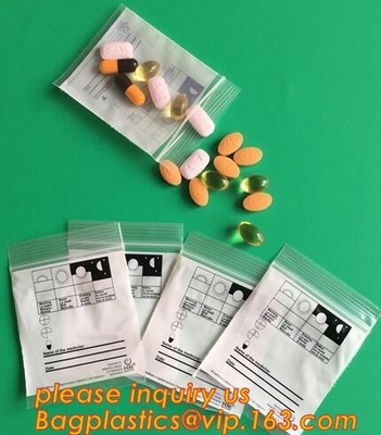 Primeros auxilios médicos Kit Empty Bag, bolso médico de la cerradura de la cremallera de la píldora, bolso médico que se puede volver a sellar de la salida con k para los paquetes del tabaco
