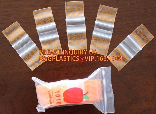 bolso de encargo plástico barato del sello de la cremallera 100%LDPE 3x3/mini baggie de la manzana, bolso del almacenamiento de la comida de la cerradura de la cremallera de la manzana de la prueba del aire mini con el ow