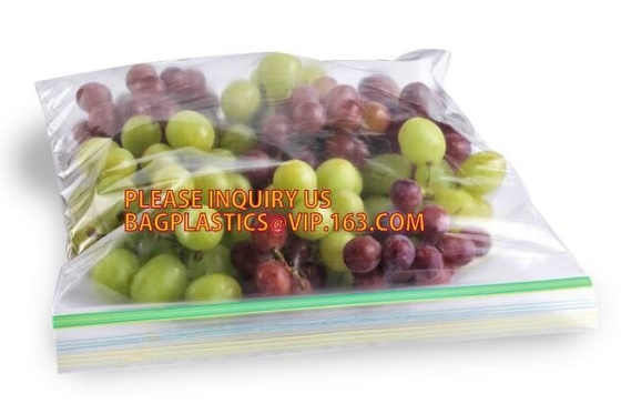 Bolsos herméticos de la cerradura de la cremallera del bolso del almacenamiento vegetal de la comida, bolso impreso de encargo transparente reutilizable de la cerradura de la cremallera del embalaje del almidón de maíz
