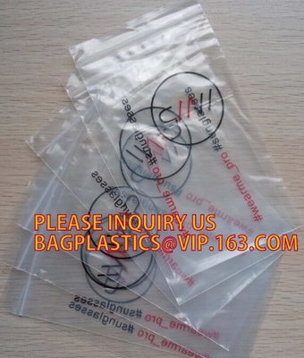 Modifique el bolso de encargo polivinílico claro plástico que se puede volver a sellar de la cerradura para requisitos particulares de la cremallera de k Baggies, cremallera plástica del resbalador del PVC del PPE del CPE del HDPE del LDPE
