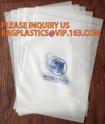 medio bolso con Hang Hole, bolso del envase de plástico de la ropa interior de la cerradura de la cremallera, pac de la cerradura de la cremallera del plástico transparente de la película blanca accesoria de la perla