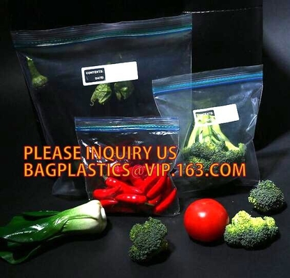 La categoría alimenticia que embalaba aduana transparente del PE imprimió los bolsos con la cremallera doble, vagos de la cremallera del congelador de la comida de los baggies del bocadillo