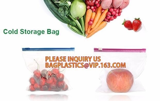 La categoría alimenticia que embalaba aduana transparente del PE imprimió los bolsos con la cremallera doble, vagos de la cremallera del congelador de la comida de los baggies del bocadillo