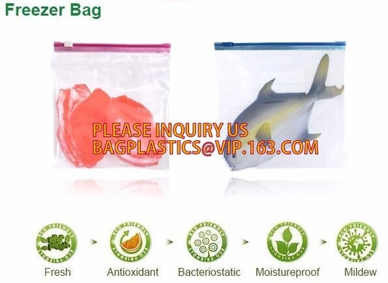 La categoría alimenticia que embalaba aduana transparente del PE imprimió los bolsos con la cremallera doble, vagos de la cremallera del congelador de la comida de los baggies del bocadillo