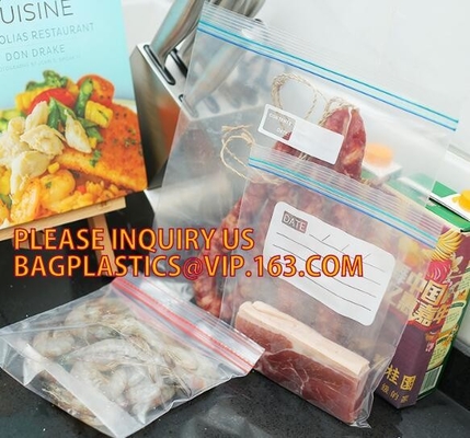 bolso plástico de encargo del ldpe k del diverso color impermeable, bolsos con la caja, vagos impermeables del congelador de la cremallera del LDPE de la cremallera del resbalador