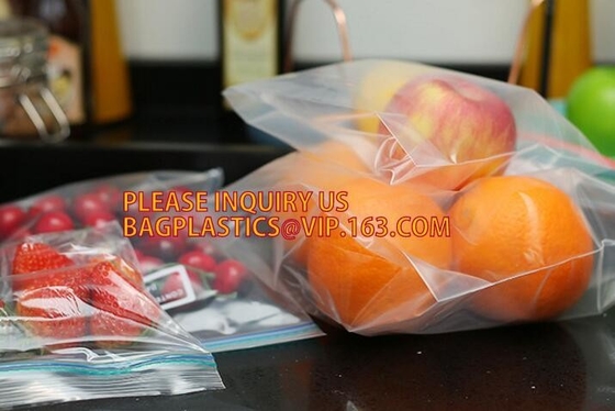 Bolso reconectable de la MONEDA PLÁSTICA del BANCO, bolso plástico del almacenamiento de la comida, bolso de k con la pista doble para la comida o almacenamiento de la fruta por C