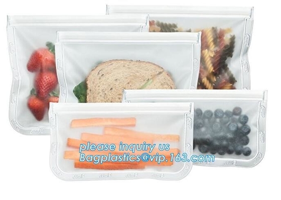 El bocado reutilizable empaqueta el bolso del almacenamiento del bocadillo, bolso plástico del almacenamiento del resbalador de k, bolso del almacenamiento del caramelo de la comida/del bocado, bagplastics