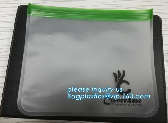Bolso limpio fácil reutilizable del almacenamiento de la comida del silicón de las verduras frescas del sello, comida reutilizable Stora del silicón 1L del vacío hermético del sello