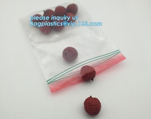 bolsos plásticos seguros del almacenamiento de los productos de la categoría alimenticia del mate del levantar del almacenamiento de la comida clara de encargo de los bolsos, bolsos del sello del apretón, apretón