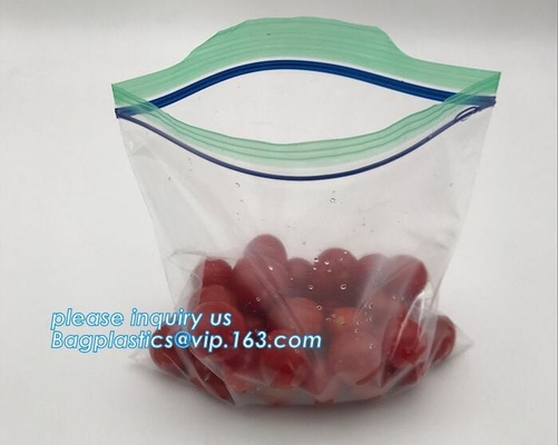 bolsos plásticos seguros del almacenamiento de los productos de la categoría alimenticia del mate del levantar del almacenamiento de la comida clara de encargo de los bolsos, bolsos del sello del apretón, apretón