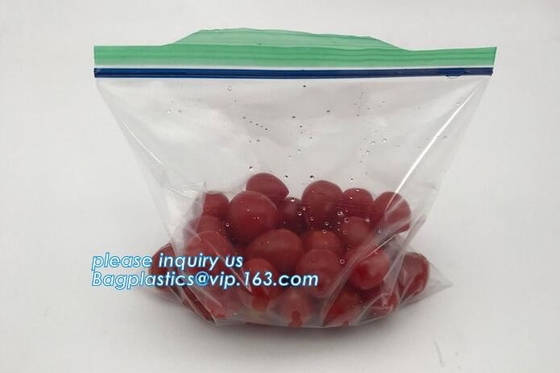 bolsos plásticos seguros del almacenamiento de los productos de la categoría alimenticia del mate del levantar del almacenamiento de la comida clara de encargo de los bolsos, bolsos del sello del apretón, apretón
