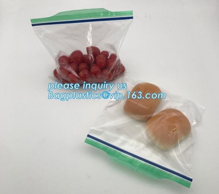 bolsos plásticos seguros del almacenamiento de los productos de la categoría alimenticia del mate del levantar del almacenamiento de la comida clara de encargo de los bolsos, bolsos del sello del apretón, apretón