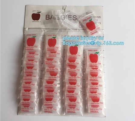 Empaquete el tipo y acepte los baggies de los bolsos de Mini Apple de la orden de encargo, Apple Mini Zip Lock Bags, wi del bolso de la cremallera de la manzana del bolso de k mini