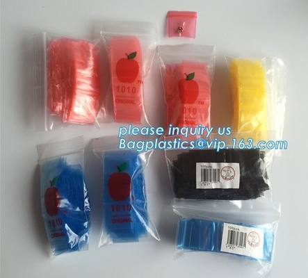 BOLSO de la CERRADURA de la CREMALLERA con la línea roja, la pequeña bolsa de plástico coloreada de la cerradura de la cremallera, RRPP al azar 2020 de los diseños de Apple mini k 100 Baggies 25