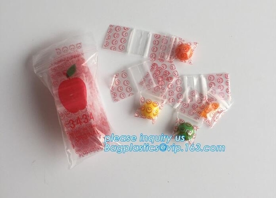 Los bolsos antiestáticos de k, envasado de alimentos que se puede volver a sellar del sello del apretón de la cerradura de la cremallera de Mini Grip Poly Plastic Clear del uno mismo empaquetan para chino-d