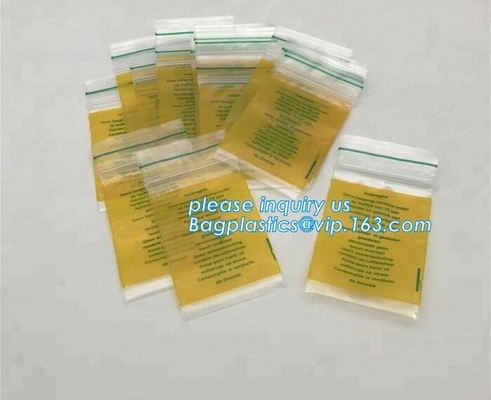 Rojo del color de encargo de la fábrica pequeño/rosa/bolso que se puede volver a sellar verde/amarillo/azul para las decoraciones, bagplastics, bageas