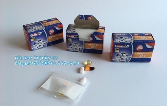 los bolsos que embalan de la píldora del dispensador de la píldora médica de los bolsos relampagan el bolso de la cerradura del proveedor de China, medicina plástica B de la cremallera del bolso médico de la cerradura