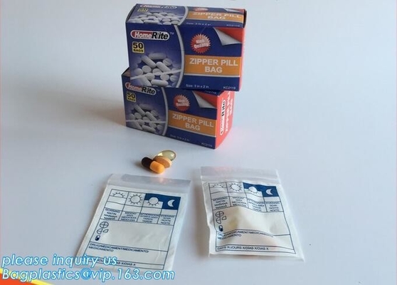 los bolsos que embalan de la píldora del dispensador de la píldora médica de los bolsos relampagan el bolso de la cerradura del proveedor de China, medicina plástica B de la cremallera del bolso médico de la cerradura