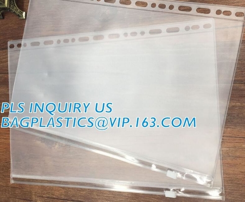 El sello biodegradable de los billetes de banco de la página embolsa el tenedor de hojas sueltas de los bolsos de la página de los tenedores de la hoja del PVC del álbum transparente del dinero