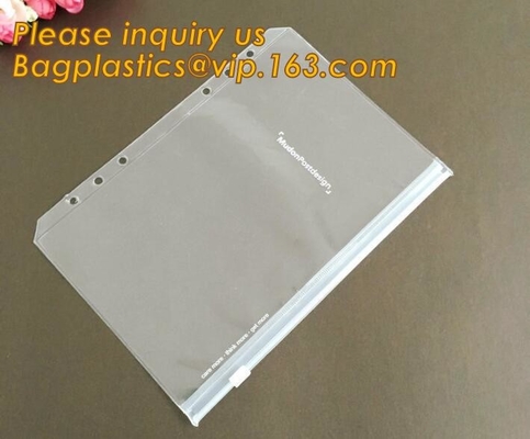 El sello biodegradable de los billetes de banco de la página embolsa el tenedor de hojas sueltas de los bolsos de la página de los tenedores de la hoja del PVC del álbum transparente del dinero