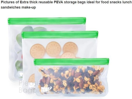 Bolso fresco de BPA de la categoría alimenticia de la preservación del almacenamiento de la comida libre reutilizable del silicón, silicio franco de la cremallera de la comida del envase de plástico del silicón