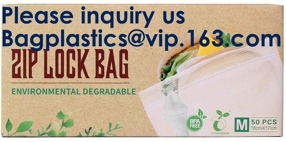 El resbalador del bocadillo del congelador empaqueta biodegradable reutilizable, reciclable, reconectable, abonable que se puede volver a sellar