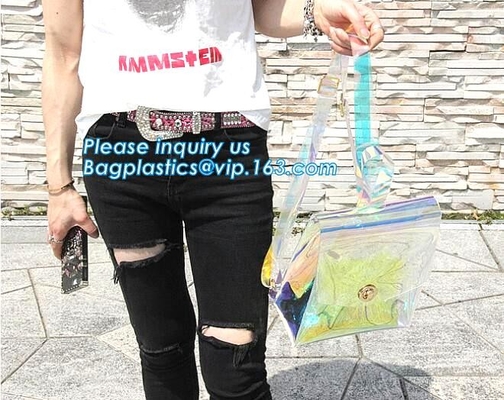 mochila transparente al por mayor con las correas rellenadas, PVC claro impermeable del claro del pvc del bolsillo de Transparent del estudiante de la escuela detrás