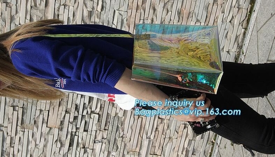 Los bolsos llevan a hombros los bolsos de la playa del PVC del totalizador para las mujeres con la cremallera, bolso transparente del bolso de la bolsa de asas del pvc, Tote Handbag