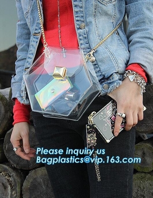 Las mujeres transparentes claras del PVC de Tote Bags Crystal forman el bolso de la playa del hombro del bolso, bolso claro Tr del PVC de la playa del verano