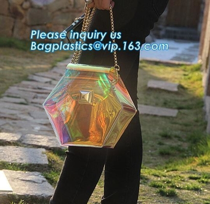 Las mujeres transparentes claras del PVC de Tote Bags Crystal forman el bolso de la playa del hombro del bolso, bolso claro Tr del PVC de la playa del verano