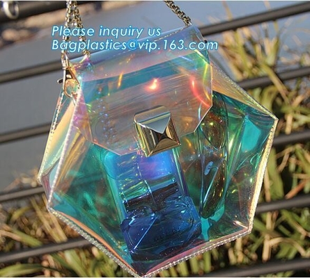 Las mujeres transparentes claras del PVC de Tote Bags Crystal forman el bolso de la playa del hombro del bolso, bolso claro Tr del PVC de la playa del verano