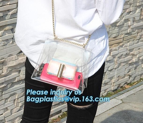 Cruz clara del PVC del hombro de la honda - la bolsa para transportar cadáveres, bolso de las señoras de Asia del bolso del PVC, bolso W de la playa del PVC de Tote Pouch Clear del hombro