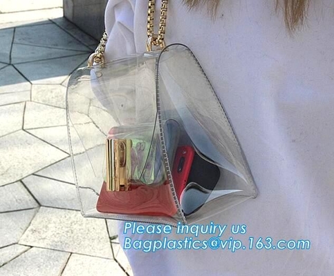 los bolsos transparentes de la playa del PVC de la bolsa de asas del verano gelatinan el bolso del caramelo, bolso de moda del bolso, cartera, pac, paquete
