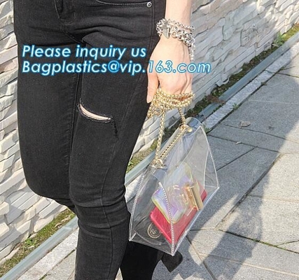 los bolsos transparentes de la playa del PVC de la bolsa de asas del verano gelatinan el bolso del caramelo, bolso de moda del bolso, cartera, pac, paquete