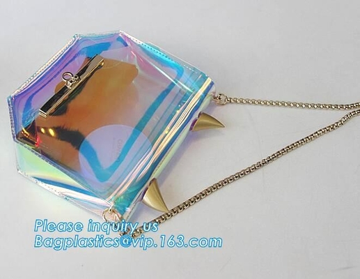 bolso de la manija con la bolsa de asas clara impermeable larga del pvc de la correa de hombro, mujeres bolso de encargo grande, shoulde del bolso de la manija