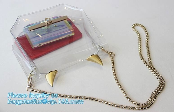Bolso de la playa del PVC de Tote Bags con el bolsillo interior, bolso ligero del pvc, hombro casual Tote Beach Bag, pac