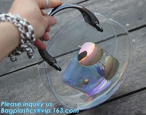 Bolso claro del PVC del monedero del bolso, bolso cosmético del PVC de la mujer de la señora, bolsos del PVC para las mujeres, bolsos de la manija del pvc, carr del pvc