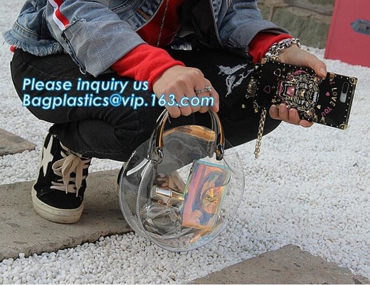 Bolso claro del PVC del monedero del bolso, bolso cosmético del PVC de la mujer de la señora, bolsos del PVC para las mujeres, bolsos de la manija del pvc, carr del pvc