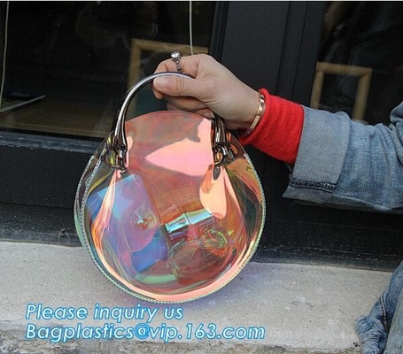 Bolso claro del PVC del monedero del bolso, bolso cosmético del PVC de la mujer de la señora, bolsos del PVC para las mujeres, bolsos de la manija del pvc, carr del pvc