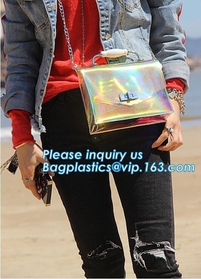 Bolso translúcido del PVC de la moda del color, bolsos de las mujeres del bolso pu/pvc de las señoras, Tote Bags claro para mujer para el Cl del hombro