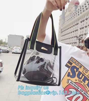 Bolso de cadena para las señoras jovenes, cartera colorida bagClassical tachonada del bolso del PVC del vinilo del PVC del hombro claro de Tote/PVC