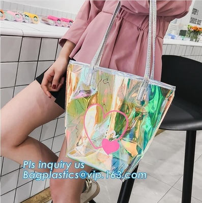 Hombro impermeable Tote Beach Bag del PVC con la cadena, bolso para hombre del pequeño viaje de encargo de la fabricación del Pvc, hombro de la honda