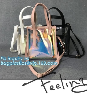 el bolso de las solas del hombro mujeres del pvc, muchachas lleva a hombros el bolso largo de la tira, hombro transparente del bolso del PVC de las mujeres desmontables del verano