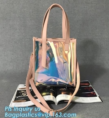 Bolso colorido clásico del bolso de la bolsa del bolso de la cartera del PVC, cruz del PVC - la bolsa para transportar cadáveres para las muchachas del viaje de la escuela, Tote Bag Clear Shou