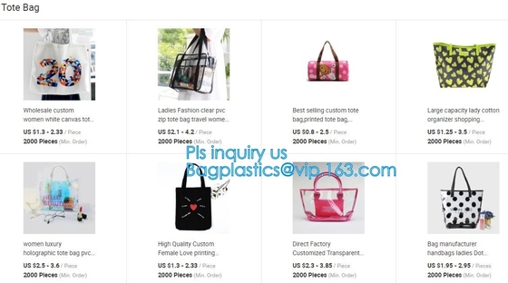 Los bolsos transparentes elegantes llevan a hombros los bolsos de la playa del PVC del totalizador para las mujeres con la cremallera, bolso transparente del PVC del vinilo con