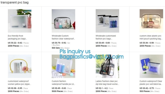Los bolsos transparentes elegantes llevan a hombros los bolsos de la playa del PVC del totalizador para las mujeres con la cremallera, bolso transparente del PVC del vinilo con