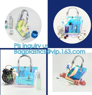Tote Bags para los bolsos transparentes del PVC del monedero claro del hombro, bolso transparente del totalizador del PVC de la moda del bolso de compras del pvc del laser