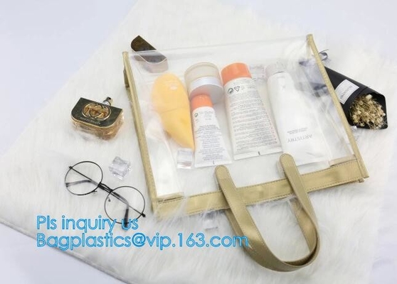 El embrague transparente Tote Bag, PVC Tote Bag Clear Shoulder Bag transparente, artículo de tocador casual femenino de DIY de las mujeres de la moda debe
