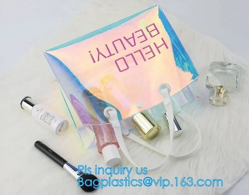 Estilo del bolso claro del PVC del bolso de la playa del verano el nuevo, forma a jalea transparente el fabricante iridiscente los purs claros del hombro